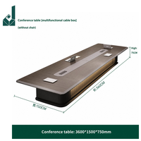 Table de conférence en métal, style moderne, table de réunion pour 10 personnes, mobilier de salle de réunion avec gestion des câbles