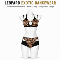 Tenue de danse de bal haut de gamme en nylon élastique et spandex, ornée de strass brillants et de rayures, style bikini