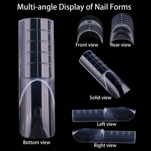 150 pièces/boîte – Nouveaux modèles de <span class=keywords><strong>faux</strong></span> ongles intelligents à double forme française, sans papier, moule en cristal pour photothérapie, gel UV, construction rapide pour extension d'ongles - Product Image 3