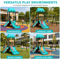 Équipement de jeu extérieur commercial pour enfants, toboggan et structure d'escalade pour parc, garderie, école