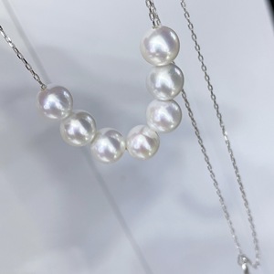 Collar Minimalista de Plata Pura S925 con Perlas y Cadena de Partículas de Diamante Casi Impecables de 8-9mm, Wenchi - Product Image 1