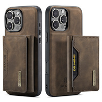 Casing Kulit PU Multifungsi Lipat Minibook, Tempat Kartu Kredit, Dompet Magnetik, Penutup Ponsel untuk iPhone 15 14 16 18 Pro Max