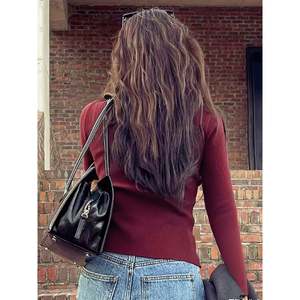 เสื้อสเวตเตอร์ถักแขนยาวคอปกโปโลสีกรมท่าสำหรับผู้หญิง - Product Image 5