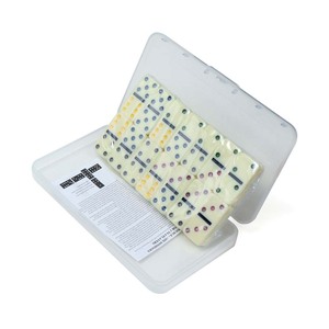 공장 도매 3005 미니 도미노 더블 6 컬러 도트 도미노 세트 플라스틱 투명 저장 상자 - Product Image 6