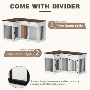 Toptan büyük köşe l-şekil beyaz ahşap evcil hayvan kafesi sürdürülebilir kapalı köpekler için TV standı mobilya demir ev oturma odası için - Product Image 4