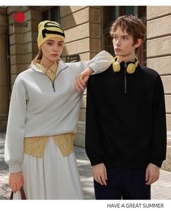 Tùy chỉnh màu đen Heavyweight bán Zip thể thao Hoodie cho nam giới-Màu rắn, có cổ, áo khoác làm việc miễn phí Áo khoác phong cách, hợp thời trang thương hiệu - Product Image 4