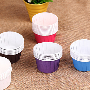Solid Color Rolled Edge Cupcake Liners 50x39mm PE Coated <b>Paper</b> Cups For Baking Cake Tools - Product Image 5