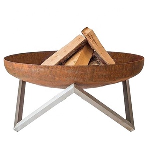 Braciere da Giardino in Acciaio Corten su Misura, a Forma di Disco Ovale, per Esterni e Campeggio, con Connessione Saldabile e Fusione - Product Image 1