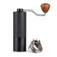 Moulin à café manuel en acier inoxydable 420 avec meules coniques CNC, manivelle allongée et double roulement pour les professionnels de la torréfaction