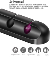 Envío Gratis: Organizador de Cables USB de Silicona Negra y Soporte para Auriculares, Clips de Gestión de Cables para Escritorio