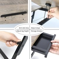 Combohome bambou réglable en bois Table de lit pour ordinateur portable Table réglable pour ordinateur inclinable table d'étude de lit pliant