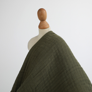 100% オーガニックコットンクリンクルリンクルガーゼクレープ無地コーミング糸モスリン生地織り軽量通気性 - Product Image 6