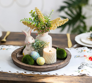 Plateau de rangement moderne en bois massif, biseauté, écologique, couleur brûlée, multifonctionnel, portable, porte-bougie, cuisine, salle de bain, bureau - Product Image 6