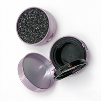 Boîtier vide pour coussin d'air violet, compact cosmétique avec miroir intégré et compartiment pour houppette, pour maquillage en gros