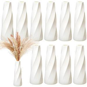 Jarrón Espiral de Plástico Estilo Art Deco, Decoración de Mesa Ecológica y Ligera para Flores Secas y Espacios Interiores - Product Image 1