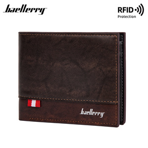 Baellerry Men's Short <b>Wallet</b> RFID Protection Color Block Business Card <b>Holder</b> With Zipper Pocket - Product Image 5