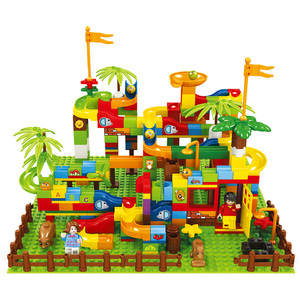 Ladrillo juguetes de plástico bloques de construcción de bricolaje niños bola <span class=keywords><strong>laberinto</strong></span> embudo slide bloque de mármol - Product Image 1