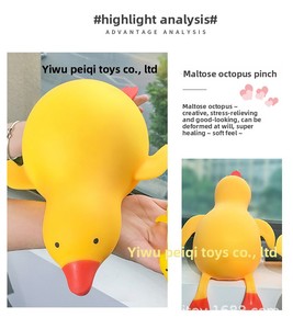 Nuevo pato amarillo de goma extragrande para aliviar el estrés, lindo y relleno, multicolor, para apretar y desahogar tus frustraciones - Product Image 6