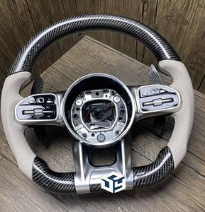 Volant de sport en fibre de carbone blanche pour Mercedes Benz W204 W205 W212 W213 W447 W166 E300 C250 <span class=keywords><strong>C63S</strong></span> C450 E53 GLA45 E300D - Product Image 5