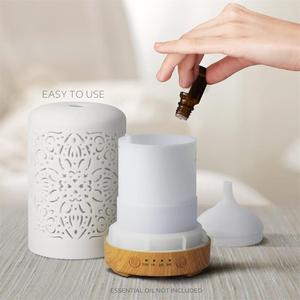 Vente en gros 100ml de diffuseur d'arôme en céramique d'huile essentielle de synchronisation creuse intelligente LED aromathérapie pour la maison hôtel - Product Image 2