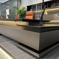 Bureaux modernes pour bureaux, grand bureau de patron, table de direction en bois, design en mélamine, bureau et armoire de patron