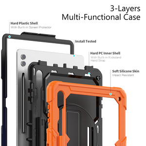 Funda Resistente para <span class=keywords><strong>Samsung</strong></span> <span class=keywords><strong>Galaxy</strong></span> <span class=keywords><strong>S8</strong></span> Ultra/S9 Ultra/S10 Ultra con Ranura para Lápiz y Correa para el Hombro 360 °   Soporte Giratorio con Cubierta Antigolpes - Product Image 2