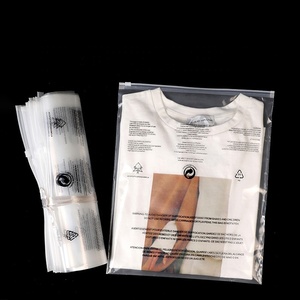 Sacs à fermeture éclair transparents en PE imprimés par gravure, jetables, avec avertissement de suffocation, pour l'exportation transfrontalière de vêtements en gros - Product Image 2