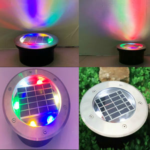Lampe souterraine solaire à <span class=keywords><strong>LED</strong></span> pour quai d'escalier encastré Lumières enterrées Changement de couleur RVB Éclairage paysager au <span class=keywords><strong>sol</strong></span> pour trottoir - Product Image 2