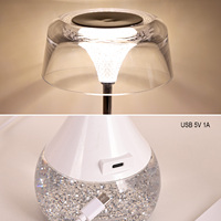 Lampe de bureau LED à bouton unique avec éclairage des yeux Crystal HID décoratif RVB paillettes bouteille gradation ombre transparente