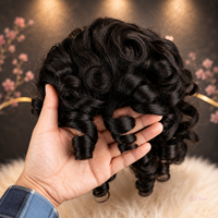 Perruques en cheveux humains vierges péruviens de qualité supérieure, cuticules alignées, double épaisseur, sans colle, bandeau, ondulations lâches, noir naturel, fournisseur en gros