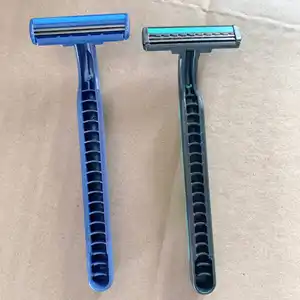 Twin Blades Men Shaving Stick Sweden Steel Razor Blade Disposable Male Razor With Lubricant Strip Rubber Handle