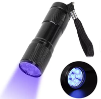 Lampe torche UV LED 395nm en alliage d'aluminium, indice de protection IP54, 1000+ lumens, pile AAA, véritable détecteur de billets contrefaits, mini lumière blanche, cadeau promotionnel
