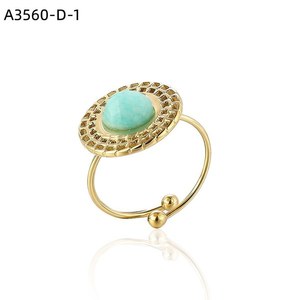 Anillo de Moda con PIEDRA NATURAL A3560 para Mujer, Joyería de Alta Calidad - Product Image 6