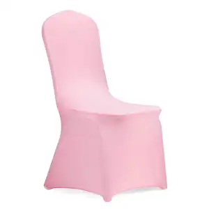 High Quality Party Wedding Event Seat Covers Pink Polyester Spandex Stretch Banquet Wedding Chair Cover For Living Room