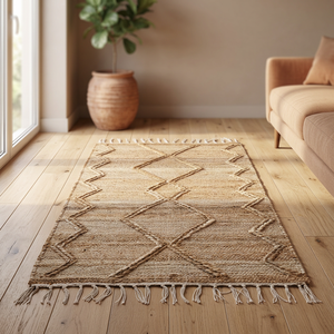 Tapis rectangulaire en jute fait main, tissé à la main, en fibres naturelles, pour la décoration de la maison et du salon, fabriqué en Inde - Product Image 2