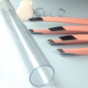 Factory Direct <b>Sale</b> Thick Metal Private Label Stainless Steel Hollow Tweezers for Eyebrows,Eyelashes,Facial Hair Makeup Tweezers - Product Image 5