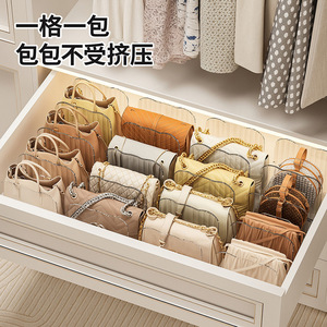 Transparent Handbag <b>Storage</b> Rack Rectangular <b>Stackable</b> With Compartments <b>Wardrobe</b> Organizer Closet Divider Standing Type - Product Image 3