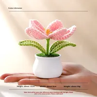 Penjualan laris Tulip buatan tenunan tangan ornamen pot kecil untuk meja kantor tanaman dekorasi mobil