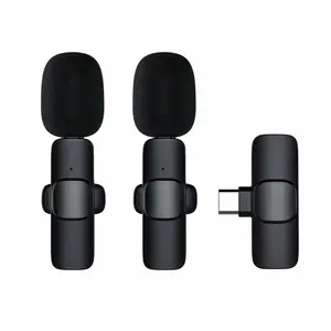 Noise Cancelling Mini Draadloze Telefoon Microfoon Voor Mobiele Telefoon Clip Op Lavalier Live Opname Microfoon