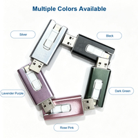 Nouvelles clés USB OTG personnalisées, norme USB 2.0, capacité 128 Go, en alliage d'aluminium, pour téléphones mobiles et ordinateurs