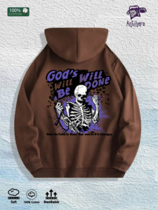 Sudadera con Capucha con Estampado de Antihéroe La Voluntad de Dios Será Hecha - 100% Algodón, Almacén de EE. UU., 7 Colores - Product Image 4