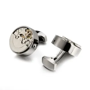 OB Jewelry-High-end Stock Cufflinks Brass Metal Movement Men Jewelry Luxury Style Mechanical Cufflinks For Amazon