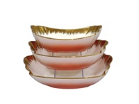 Assiette de service moderne en céramique à bord doré, motif floral, style INS, pour plat principal, ensemble de vaisselle en céramique moderne