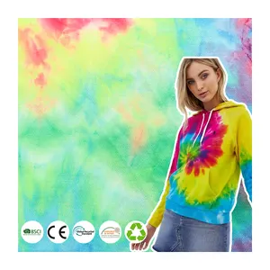 Custom Design Fabric Online Tie Dye Super Soft 100 Polyester Fleece Velvet Fabric For Clothes