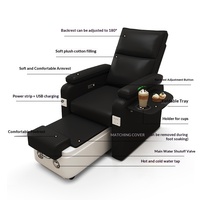 Fauteuil de manucure et pédicure électrique inclinable en cuir réglable avec massage, sans tuyau, noir, salon de manucure en Chine, mobilier de spa pour les pieds