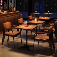 Ensemble de meubles de restaurant vintage en fer - Combinaison table et chaises de salle à manger commerciales pour café, bar, salon