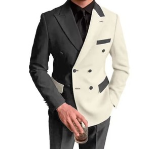Frac in due pezzi, adatto per sposo e Groomsman monopetto cerniera stile Business abito da sposa - Product Image 6