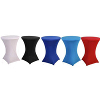 Housse de table ronde en spandex pour cocktail, extensible dans les quatre sens, nappe ajustée pour fête en plein air, DJ, salon professionnel, banquet