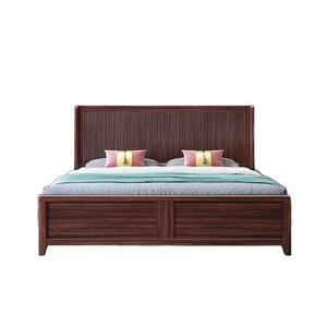 Lit en bois massif de style chinois, lit double de 1,8 m, design minimaliste moderne, structure basse, fabrication par assemblage à mortaise et tenon - Product Image 5