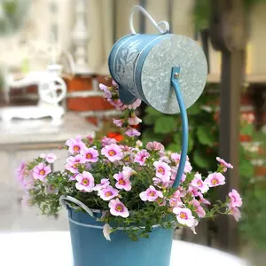Ornements décoratifs en fer forgé gaufré Pots de jardin de fleurs à Double couche jardinière Pots de fleurs créatifs en métal